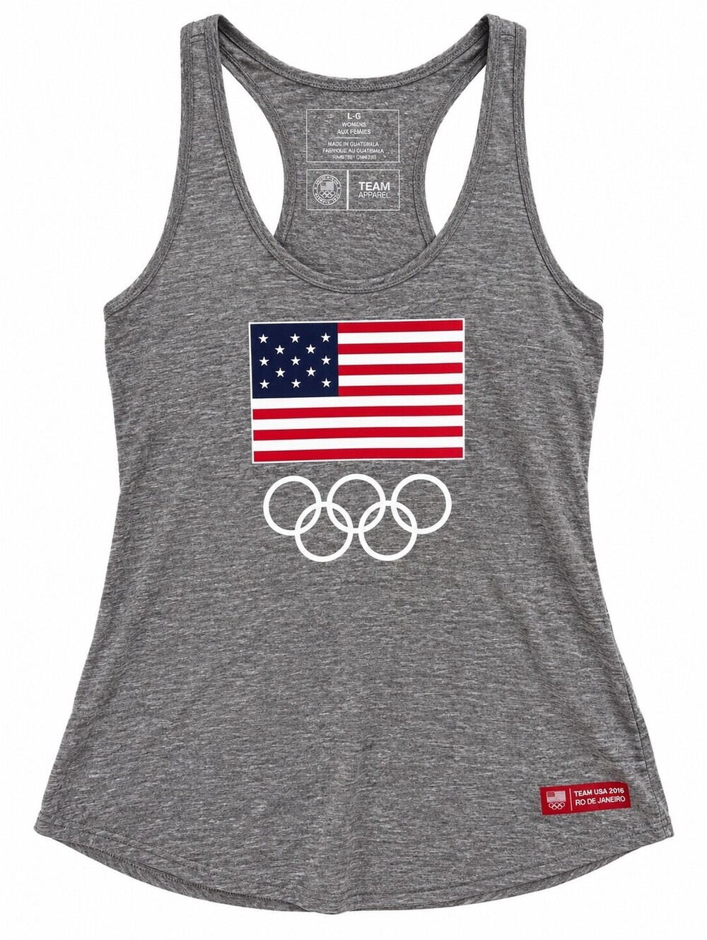 Team USA Rio 2016 Olympics Gray Flag Racerback Tank Top Size L